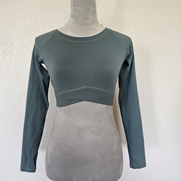 Danysu Snatched Waist Crossover Naked Feeling Workout Gym Outfit LS XS - Picture 3 of 12